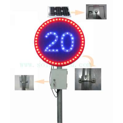 SOLARROAD RS-720 Traffic Warn Signs LED Solar Traffic Light for Speed Limit Sign