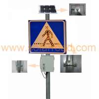 SOLARROAD RS-723-simple Aluminum Traffic Guidance Sign Lamp Solar Pedestrian Warning Light