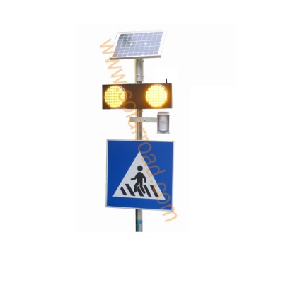 SOLARROAD RS-750 Traffic Warn Sign Lamp Solar Pedestrian Crossing Warning Light