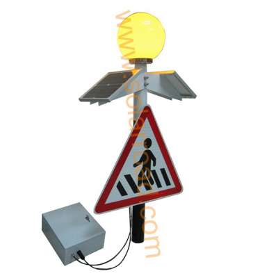 SOLARROAD RS-728 Aluminum  Big LED Lighting Warn Pedestrian Solar Traffic Warning Sign Light